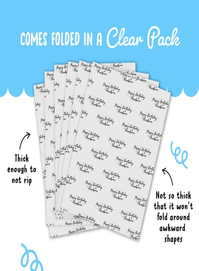 CENTRAL 23 Gray Wrapping Paper for Men - 6 Sheets Giftwrap - Birthday Gift Wrap for Son Boyfriend Husband - Comes With Fun Stickers - Recyclable - Image 4